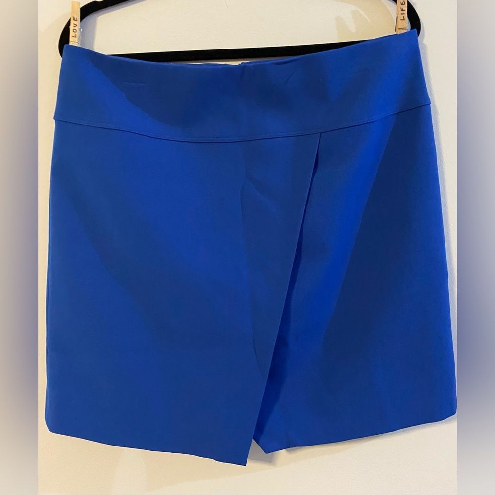 J. Crew Royal Blue Wrap-Front Skirt